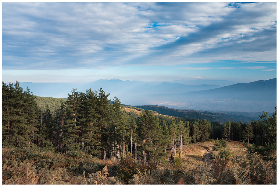 Гледка към Петричкото поле и планината Алиботуш